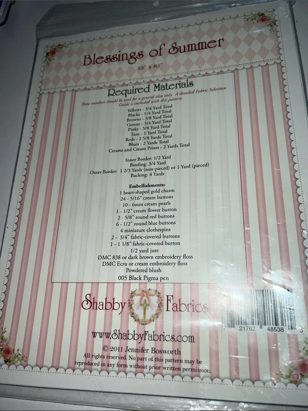 Quilt pattern Blessings of Summer Quilt Pattern Americana
